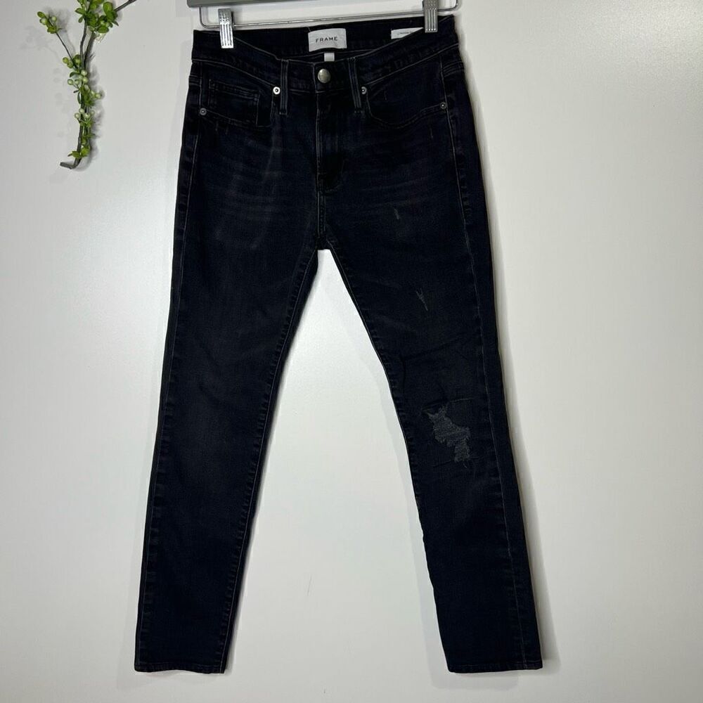 FRAME Denim L’Homme Skinny Black Jeans